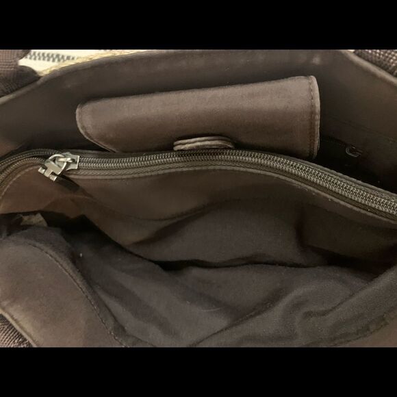 Mondani Tan Woven Shoulder Bag | Straw Handbag Tote Purse with Brown Handles - Picture 6 of 7